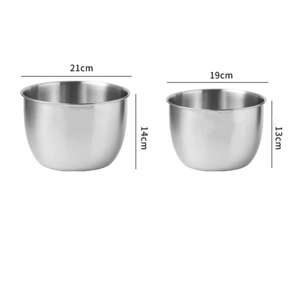 Bol mélangeur Garvee en acier inoxydable, anti-éclaboussures - Acier inoxydable 304, 21 x 14 cm, empilable, polyvalent pour la cuisine, la pâtisserie, les salades et les marinades.