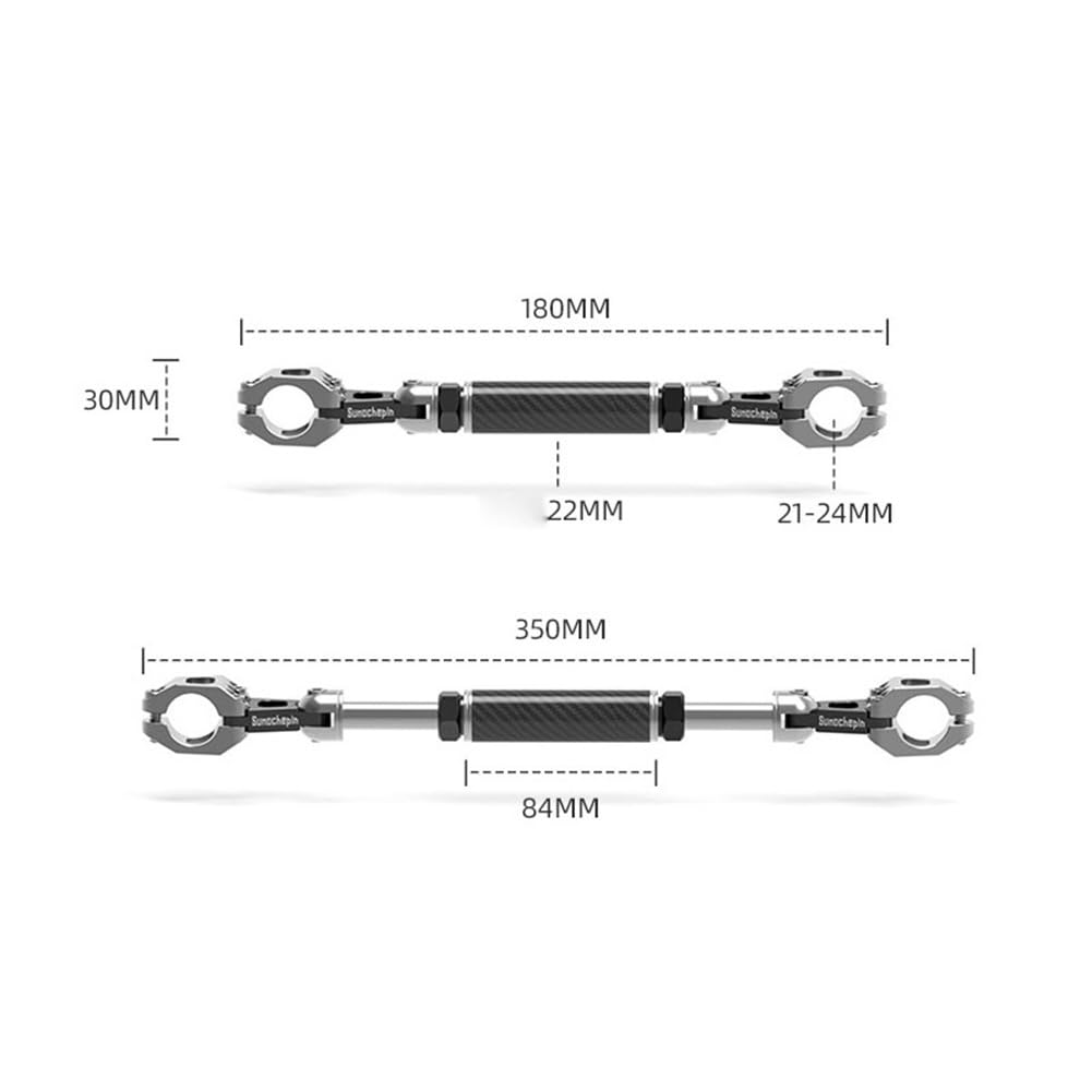 Barre d'équilibre Garvee pour moto, extension de guidon réglable en alliage d'aluminium de 22 mm, rouge, universelle pour tout-terrain et route.
