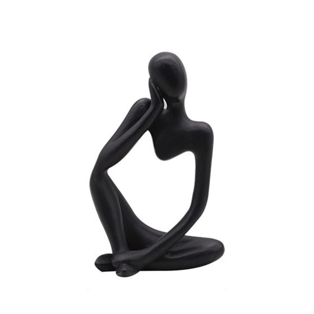 Ensemble de 3 statues miniatures de penseurs abstraits Garvee, sculpture en résine noire moderne