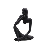 Ensemble de 3 statues miniatures de penseurs abstraits Garvee, sculpture en résine noire moderne