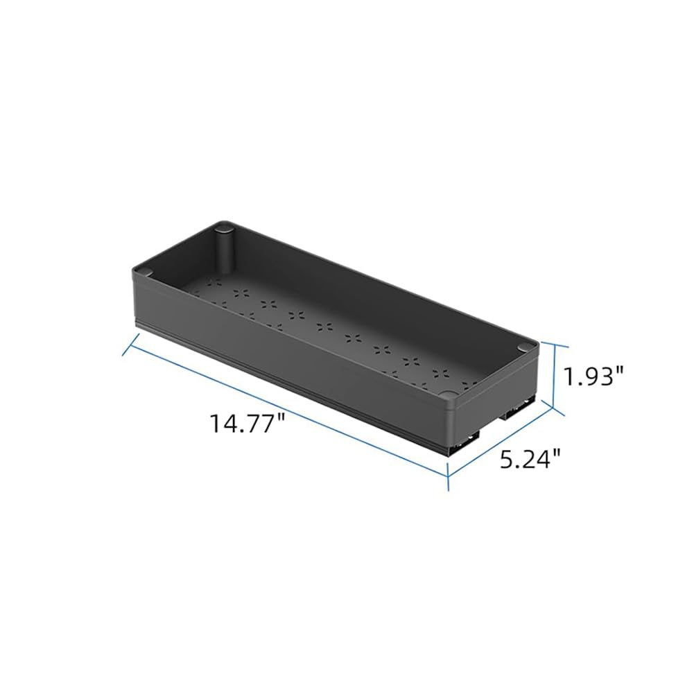 Garvee Organisateur coulissant pour placards de cuisine, tiroirs coulissants, rangement sous évier, grande taille, plastique ABS, glissières métalliques, rangement pour cuisine, garde-manger et salle de bain, 13.5 cm