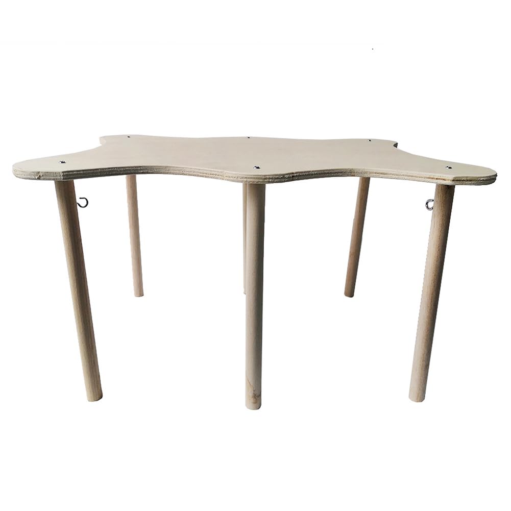 Lit hamac GARVEE pour cobayes, lapins et furets, grand format, avec cadre en bois, 30 x 30 x 24 cm, tissu doux, style champêtre