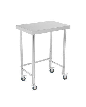 Table de travail Garvee en acier inoxydable 45,7 x 71,1 cm (18 x 28 pouces) avec roulettes, robuste et mobile, résistante à la chaleur et à la rouille, idéale pour la cuisine et l'atelier, couleur argent.
