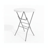 Garvee Table Haute Pliante Ronde Ø80cm x 110cm HDPE Étanche Pieds Acier Sécurisés Démontable Portable Pour Jardin Fêtes