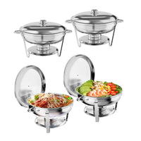 Ensemble de 4 chauffe-plats en acier inoxydable Garvee 4,7 L – Chauffe-plats pour traiteurs et buffets