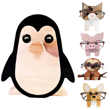 Garvee Porte-lunettes, présentoir à lunettes de soleil en bois avec un adorable motif animal, style pingouin, idéal pour la chambre, le bureau ou la chambre.