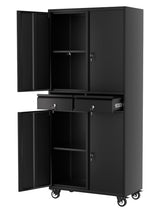 Garvee armoire métallique 183 × 80 × 42 cm sur roulettes, portes verrouillables et 2 tiroirs