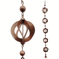 Carillon éolien en métal Garvee Rain Chain Bell Goot 108 cm, décoration de gouttière et de jardin, style rétro argenté