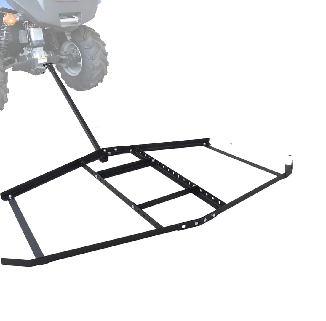 Herse traînée Garvee 66" pour allée de VTT, UTV et tracteur, en acier, de 66 pouces de large, noire, avec supports de poids et attelage à goupille universel