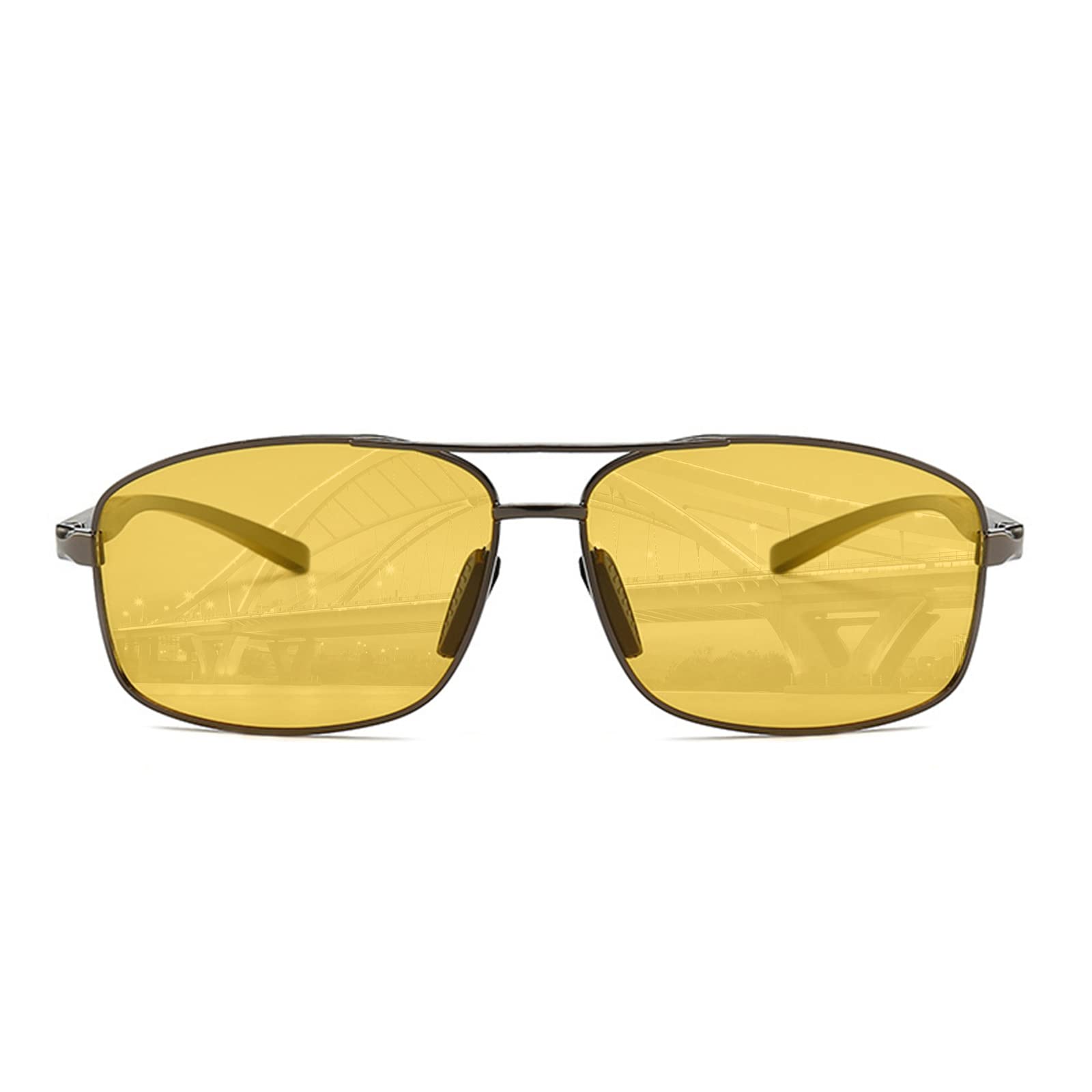 Lunettes de conduite de nuit polarisées Garvee pour hommes et femmes avec protection UV400 contre l'éblouissement, idéales pour la conduite, la randonnée, le golf, la pêche et les sports de plein air - Jaune