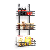 Organisateur de garde-manger Garvee à suspendre à la porte, étagère à épices en métal à 3 niveaux, antirouille, pour la cuisine et la salle de bain, gain de place polyvalent.