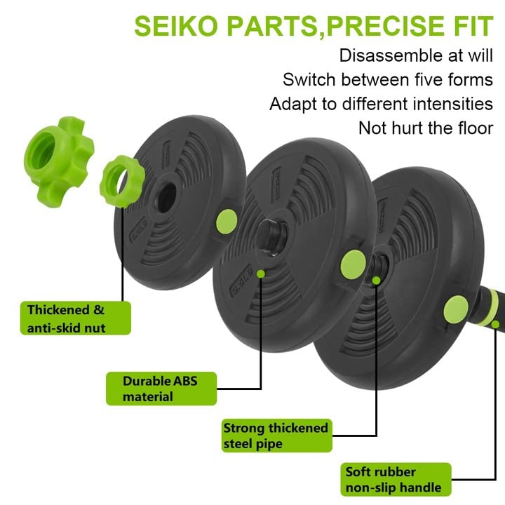Kit de musculation ajustable Garvee 4 en 1 (30 kg) - Haltère, barre, kettlebell, pompes - Matériau ABS, antidérapant, amortissant les chocs - Idéal pour la musculation à domicile