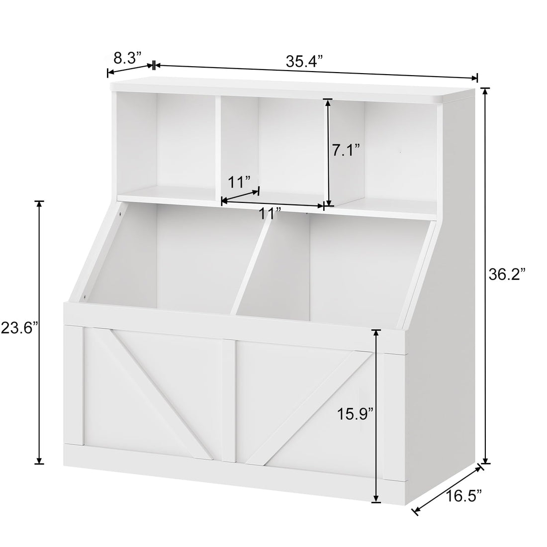Étagère pour enfants Garvee avec rangement pour livres et jouets, multifonctionnelle, stable et sûre, en MDF blanc, idéale pour la salle de jeux ou la chambre d'enfant, 90 x 42 x 92 cm