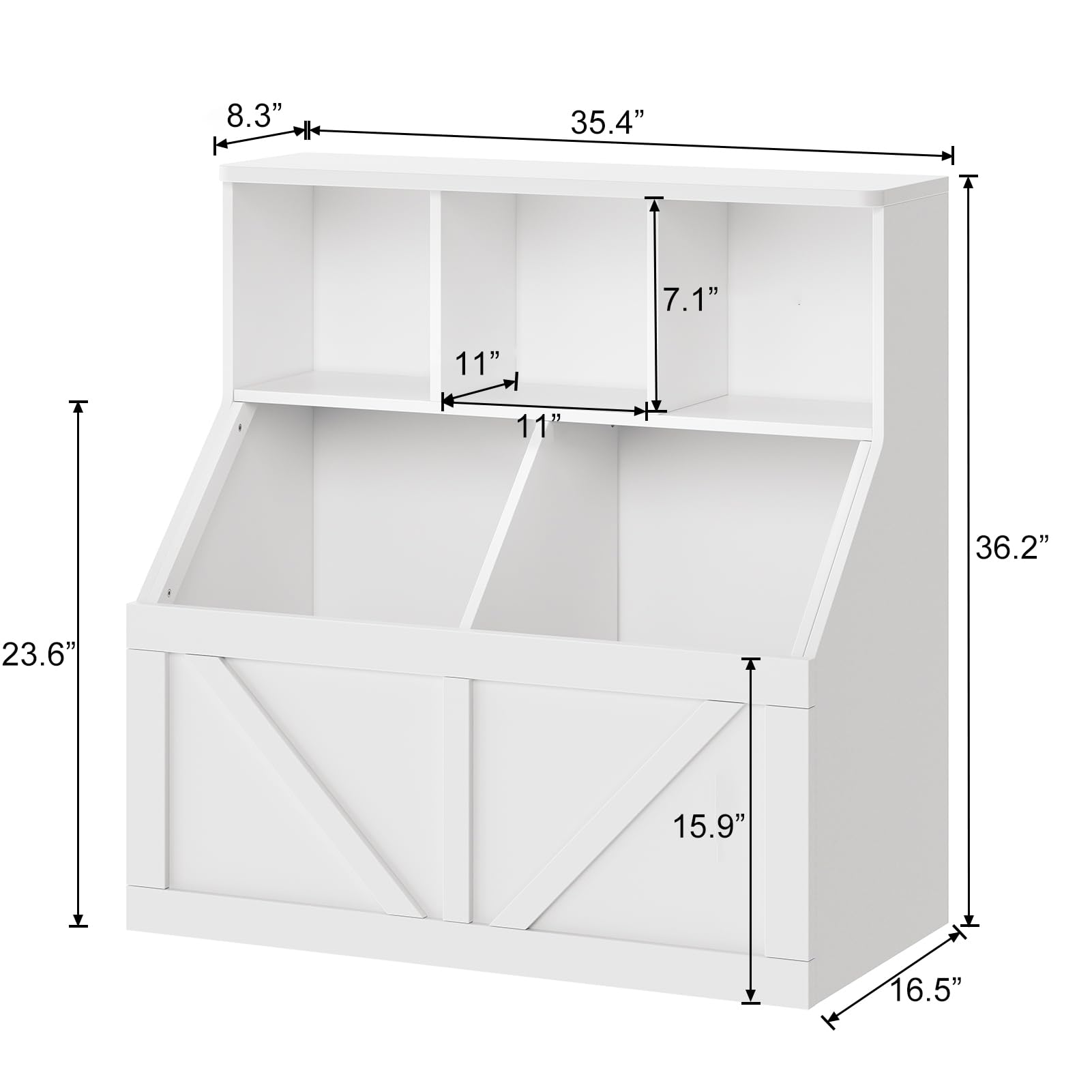 Étagère pour enfants Garvee avec rangement pour livres et jouets, multifonctionnelle, stable et sûre, en MDF blanc, idéale pour la salle de jeux ou la chambre d'enfant, 90 x 42 x 92 cm