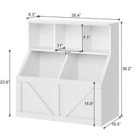 Étagère pour enfants Garvee avec rangement pour livres et jouets, multifonctionnelle, stable et sûre, en MDF blanc, idéale pour la salle de jeux ou la chambre d'enfant, 90 x 42 x 92 cm