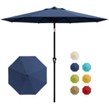 Garvee Parasol De Jardin 274 cm Toile Polyester Imperméable Cadre Fer antirouille Ventilé Pour Terrasse Et Piscine - Bleu marine