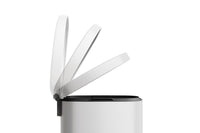 Ensemble poubelle Garvee 13,2 + 2,6 gallons en acier inoxydable avec couvercle, mécanisme à pédale, métal, blanc, pour la cuisine et la salle de bain, compact