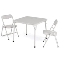 Ensemble table et chaises pliantes pour enfants Garvee, structure en métal, revêtement en PU, beige, pour manger et jouer