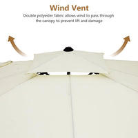 Garvee Parasol de jardin en aluminium 300 × 300 cm, beige, léger et résistant, structure robuste pour terrasse, balcon et extérieur