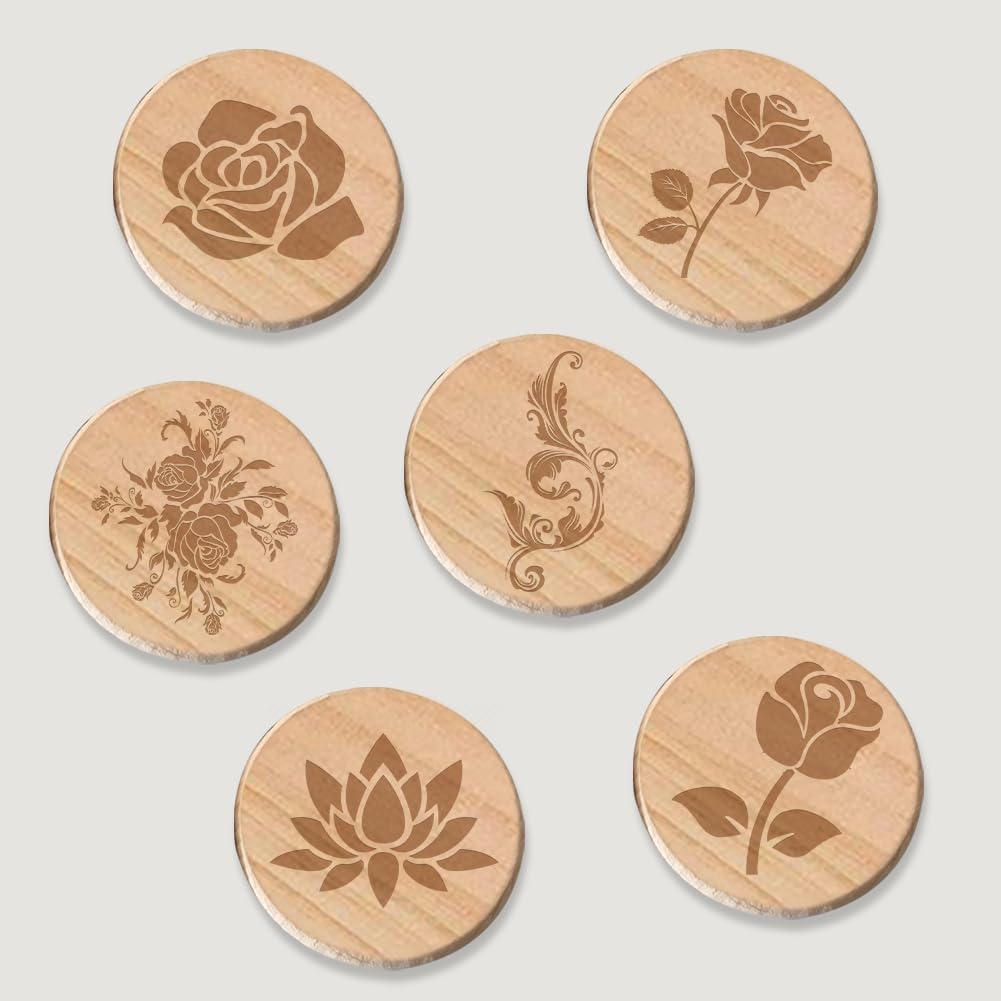 Garvee Lot de 10 sous-verres ronds en bois, à personnaliser, 7 cm de diamètre, 6 mm d'épaisseur, bois brut, à peindre et à graver, protège-tables, idée cadeau