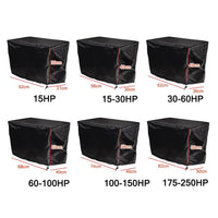 Demi-housse de protection pour moteur hors-bord Garvee, en tissu Oxford 210D imperméable noir, dimensions 52 x 27 x 32 cm, pour moteur de bateau 15 CV.