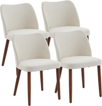 Ensemble de 2 chaises de salle à manger Garvee, en bois avec revêtement en lin et dossier à oreilles, pour la cuisine et la salle à manger, 42 x 47 x 78 cm, coloris naturel