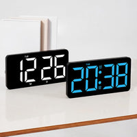 Garvee Horloge murale numérique LED avec télécommande, affichage de la température et de l'humidité, 26, 7 cm (27 cm), plastique, grand écran, salon