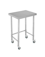 Table de travail Garvee en acier inoxydable 18 x 24 pouces avec roulettes, utilisation mobile, conception robuste, acier antirouille, cuisine commerciale, polyvalente - Table à roulettes