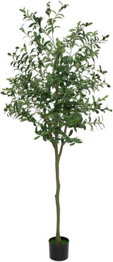 Olivier artificiel Garvee de 180 cm (6 pieds) avec feuilles et fruits réalistes, idéal pour la décoration du salon, de la chambre ou du bureau. Vert.