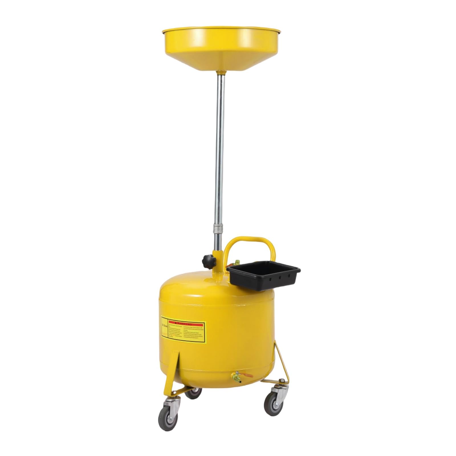 Conteneur de collecte d'huile usée portable Garvee de 8 gallons avec entonnoir réglable pour atelier, en acier, avec roues, noir