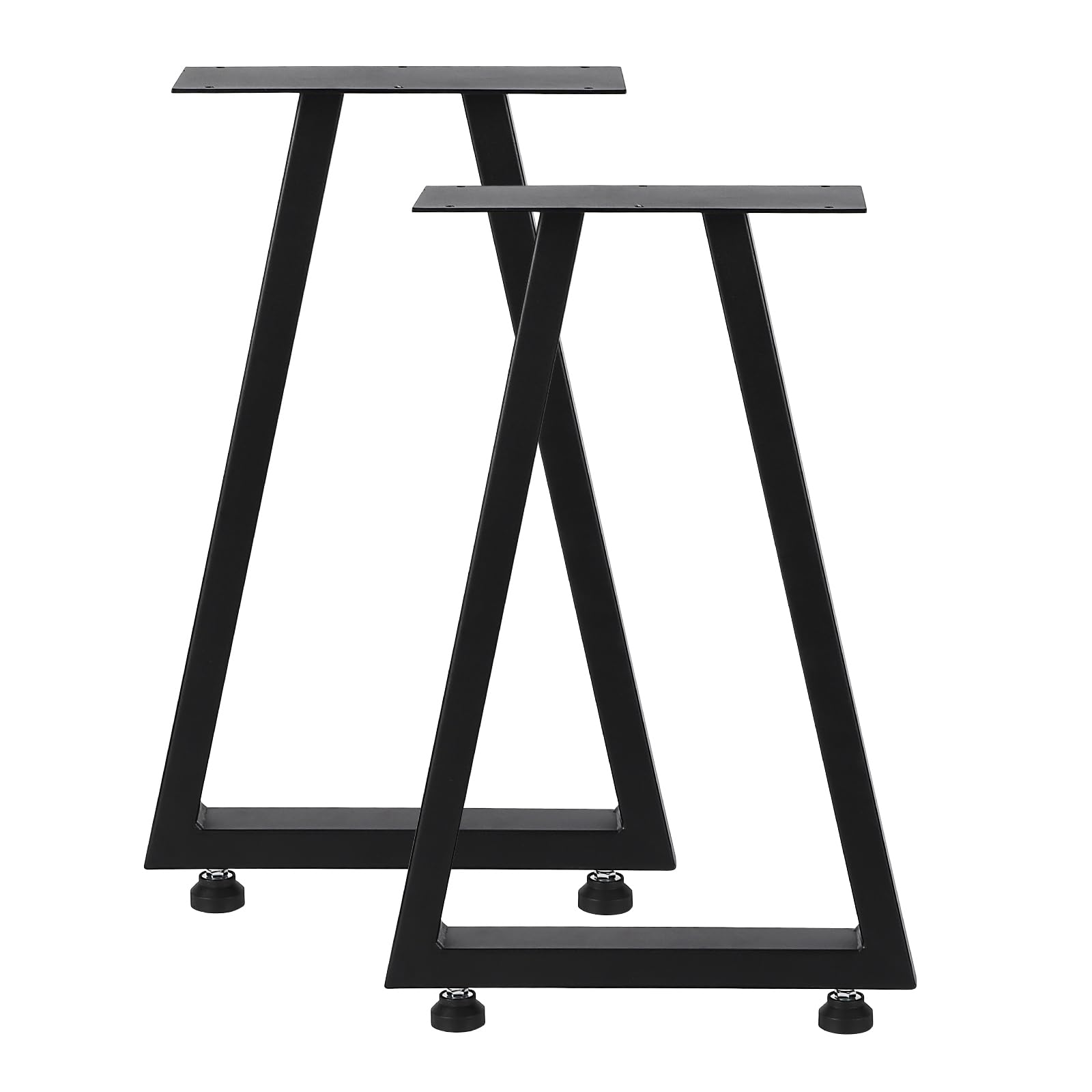 Pieds de table en métal Garvee 22 po x 14,8 po, robustes et réglables, style industriel rustique noir, pour tables de salle à manger et de jardin
