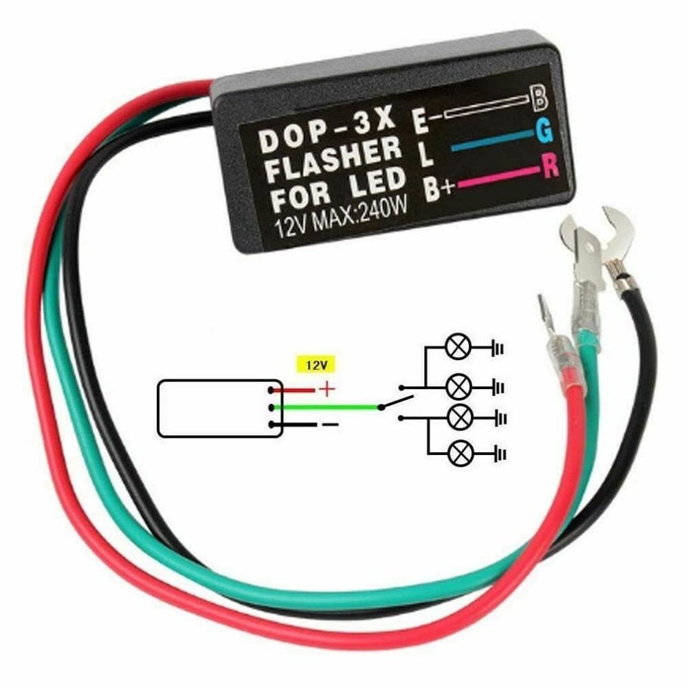 Interrupteur de clignotant universel Garvee à 4 broches avec LED et bascule pour camping-car, 4x4, camion, tracteur, bateau, moto, en plastique, étanche IP67