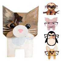 Garvee Porte-lunettes de soleil en bois, mignon, en forme de chat, pour chambre ou bureau