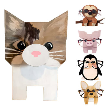 Garvee Porte-lunettes de soleil en bois, mignon, en forme de chat, pour chambre ou bureau