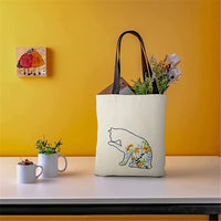 Kit de broderie Garvee 3 pièces pour débutants avec motif, instructions, sac à broder, tambour à broder, kits de point de croix à faire soi-même pour sacs en toile, adultes