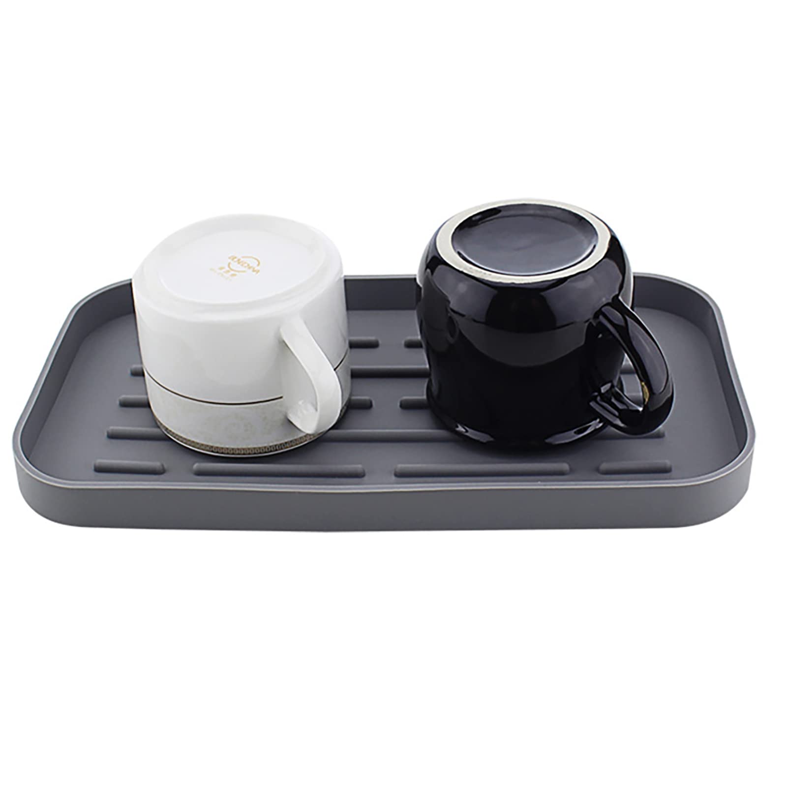 Organisateur d'évier en silicone Garvee, tapis d'égouttage antidérapant pour la cuisine, support de rangement pour la vaisselle, plateau égouttoir, accessoire pour la cuisine et la salle de bain.