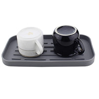 Organisateur d'évier en silicone Garvee, tapis d'égouttage antidérapant pour la cuisine, support de rangement pour la vaisselle, plateau égouttoir, accessoire pour la cuisine et la salle de bain.