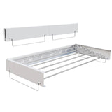 Étendoir à linge mural Garvee avec 6 barres en aluminium, pliable, pour salle de bain et buanderie, gain de place, stable, blanc - Comme indiqué