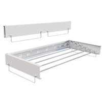 Étendoir à linge mural Garvee avec 6 barres en aluminium, pliable, pour salle de bain et buanderie, gain de place, stable, blanc