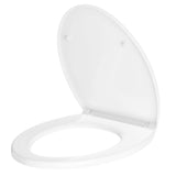 Garvee Abattant WC ovale universel en polypropylène renforcé, double couche, fermeture amortie, blanc