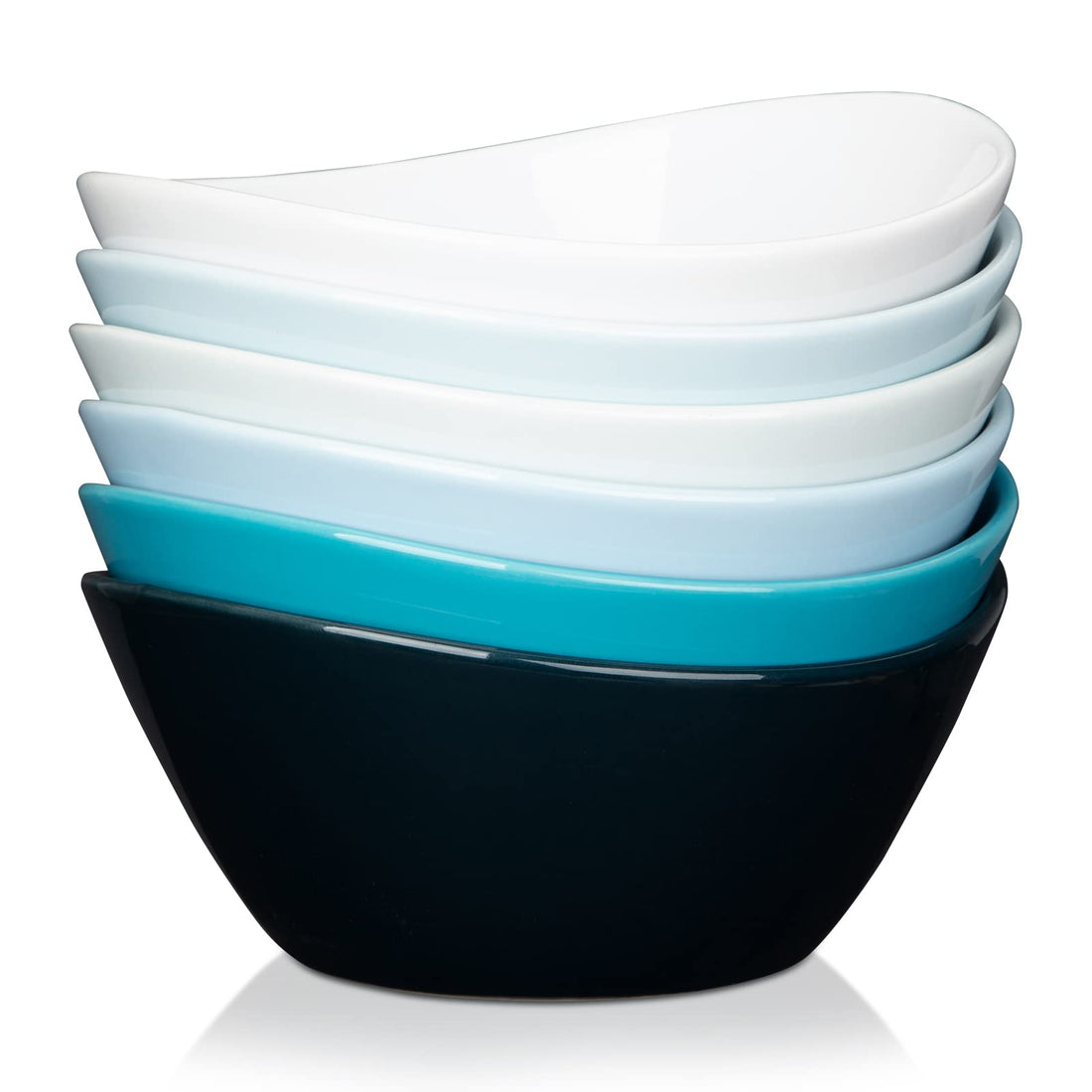 Ensemble de 6 bols en porcelaine Garvee, 530 ml, compatibles micro-ondes et lave-vaisselle, résistants aux chocs, pour céréales, soupes, salades, pâtes, desserts, polyvalents, 15 cm, blancs