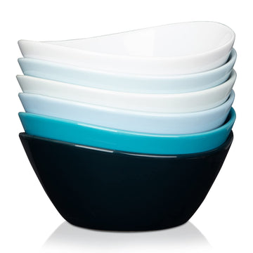Ensemble de 6 bols en porcelaine Garvee, 530 ml, compatibles micro-ondes et lave-vaisselle, résistants aux chocs, pour céréales, soupes, salades, pâtes, desserts, polyvalents, 15 cm, blancs