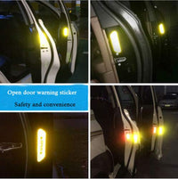 Garvee 4 Autocollants réfléchissants jaunes pour portières de voiture, résistants aux rayures et universels pour la conduite de nuit
