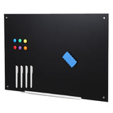 Garvee Tableau Blanc Magnétique en Verre Trempé sans Cadre 90 × 60cm Noir pour Bureau & École
