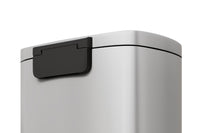 Ensemble poubelle Garvee 13,2 + 2,6 gallons en acier inoxydable avec couvercle, mécanisme à pédale, métal, blanc, pour la cuisine et la salle de bain, compact