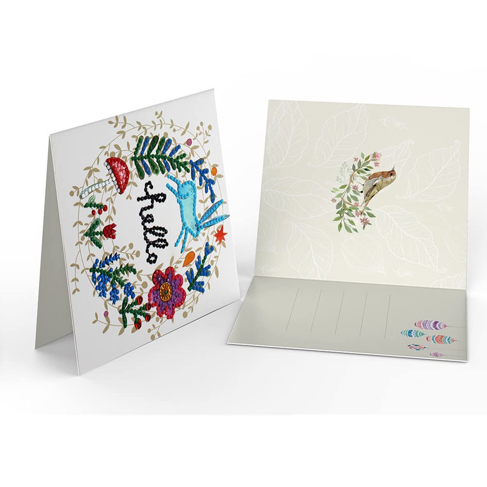 Cartes de peinture diamant 5D à faire soi-même Garvee, 12 pièces, cartes de vœux, cadeau créatif pour femmes, cartes de vœux d'anniversaire, cartes de remerciement pour les fêtes, pour la famille, les amis et les amoureux