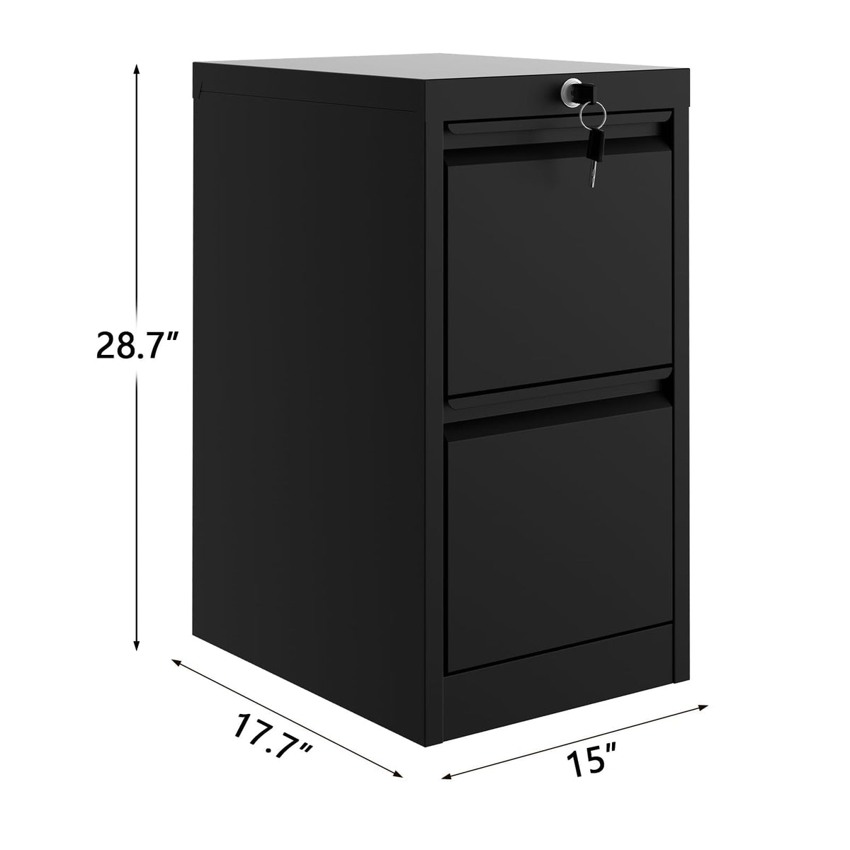 Garvee Classeur métallique à 2 tiroirs avec serrure, robuste, conception anti-basculement, acier de 0,6mm, revêtement en poudre