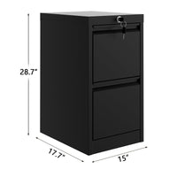 Garvee Classeur métallique à 2 tiroirs avec serrure, robuste, conception anti-basculement, acier de 0,6mm, revêtement en poudre