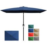 Garvee Parasol Rectangulaire de Jardin 3 x 2 m Bleu Marine, Toile Polyester Anti-UV, Structure Acier Renforcé pour Terrasse et Piscine - Bleu marine