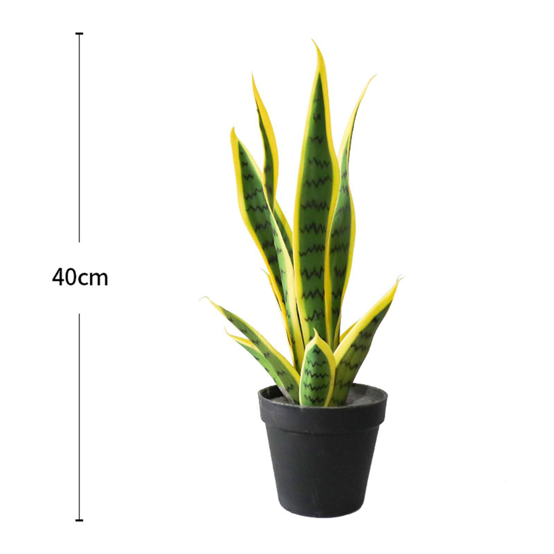Garvee plante serpent artificielle 40 cm, réaliste, facile d'entretien, pot en plastique, décoration tropicale d'intérieur pour bureau ou salon, verte